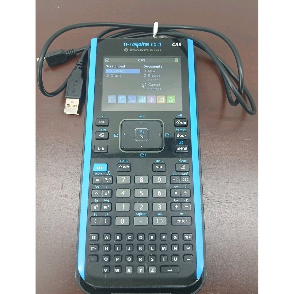 Texas Instruments TI-Nspire CX II Graphing Calculator - Blue With Charging Cord - Picture 1 of 5
